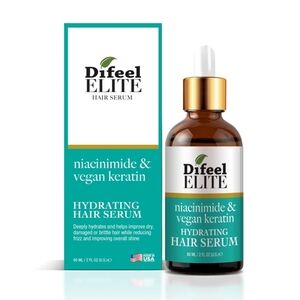Difeel Elite + Vegan Keratin Hydrating Hair Serum 2 oz.